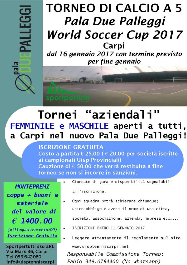 torneo di calcio 5 pala due palleggi