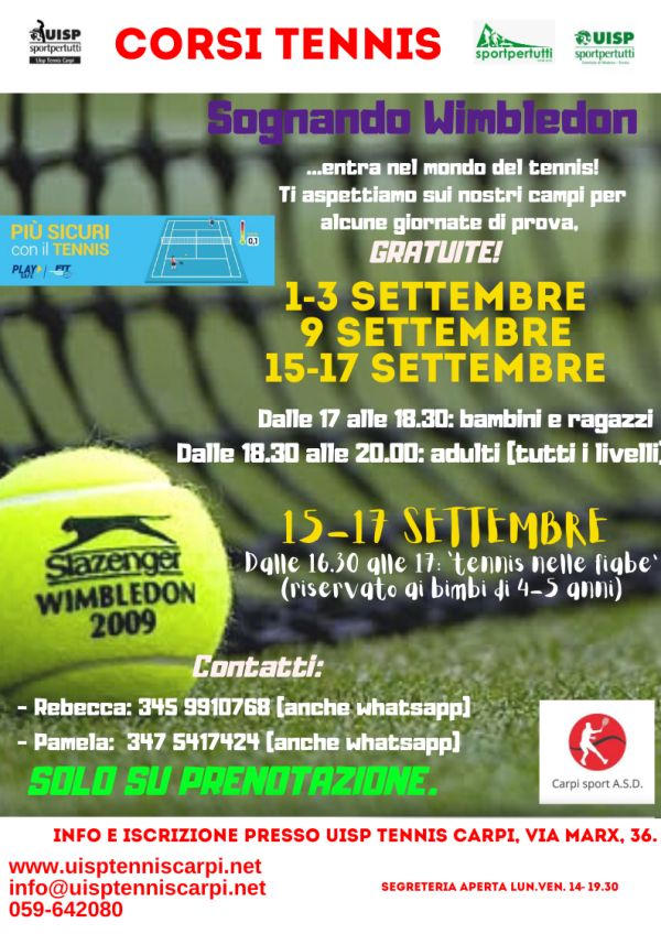 corsi tennis carpi